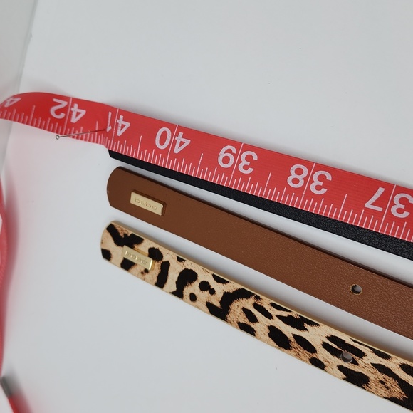 bebe WOMEN'SBELT, THIS ITEM COMES WITH 3 BELTS, BLACK, BROW & LEPPARD, LARGE (L) - Picture 10 of 11